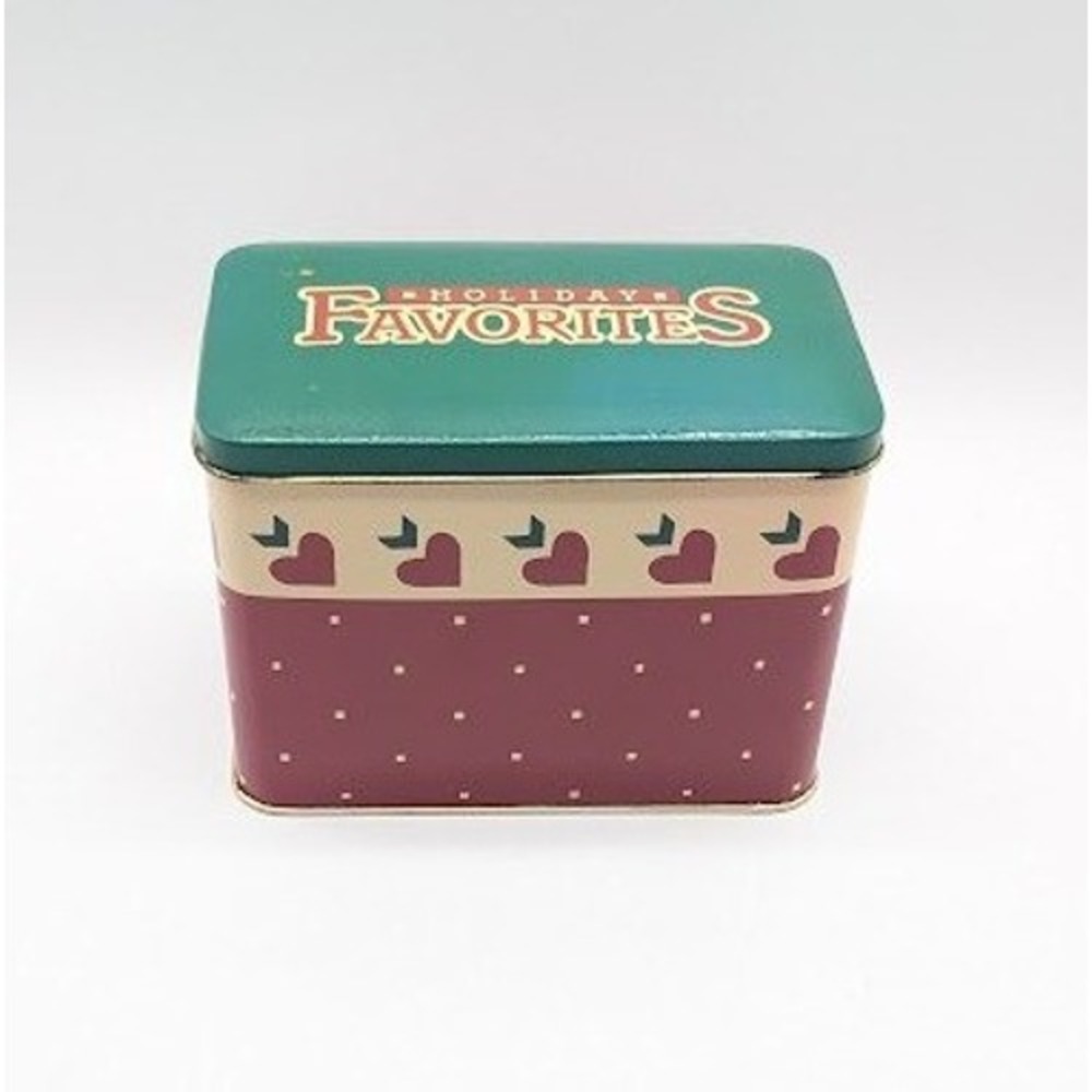 Vtg Hallmark Holiday Favorites Recipe Tin Complete Cards Apple Heart 80s 90s NEW